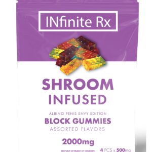 Buy INfinite Rx Shroom Infused Albino Penis Envy Edition Block Gummies Edibles (2000mg) online